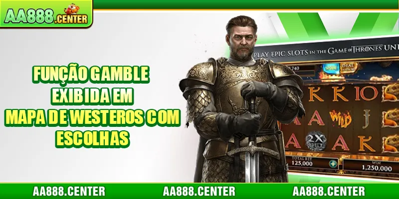 Função Gamble exibida em mapa de Westeros com escolhas